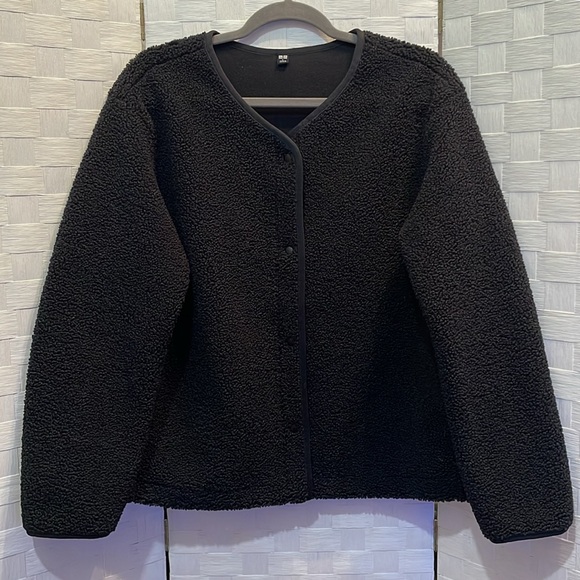 Uniqlo Japan Sherpa Button Snap Tech Fleece Jacket🐝 - Picture 1 of 9